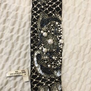 Roark chiffon black beaded cuff bracelet